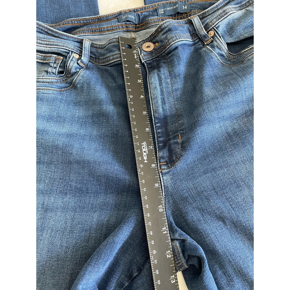 J.Jill Curvy High Rise Flare Jeans Size 14 Blue Stretch Denim Capsule Wardrobe - Picture 5 of 10